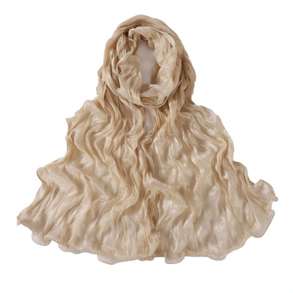 Wholesale Premium Ruffle Edge Pleated Hijab Lightweight Crinkle Textured Scarf