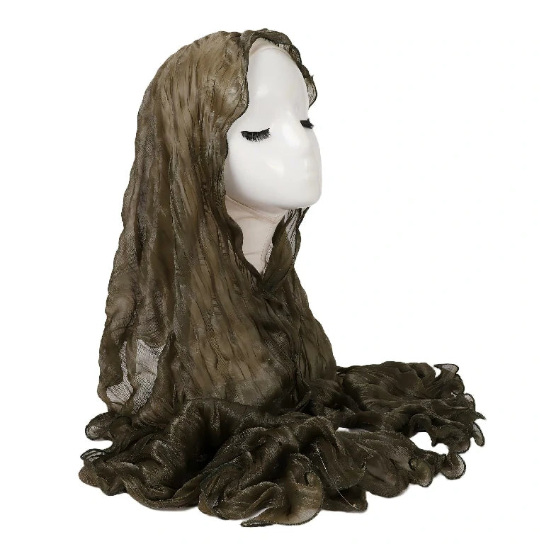 Wholesale Premium Ruffle Edge Pleated Hijab Lightweight Crinkle Textured Scarf