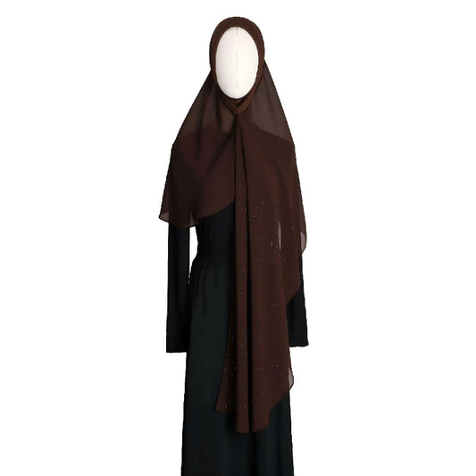 Wholesale Rhinestone Chiffon Hijab Scarf Sparkly Long Muslim Head Wrap Shawl