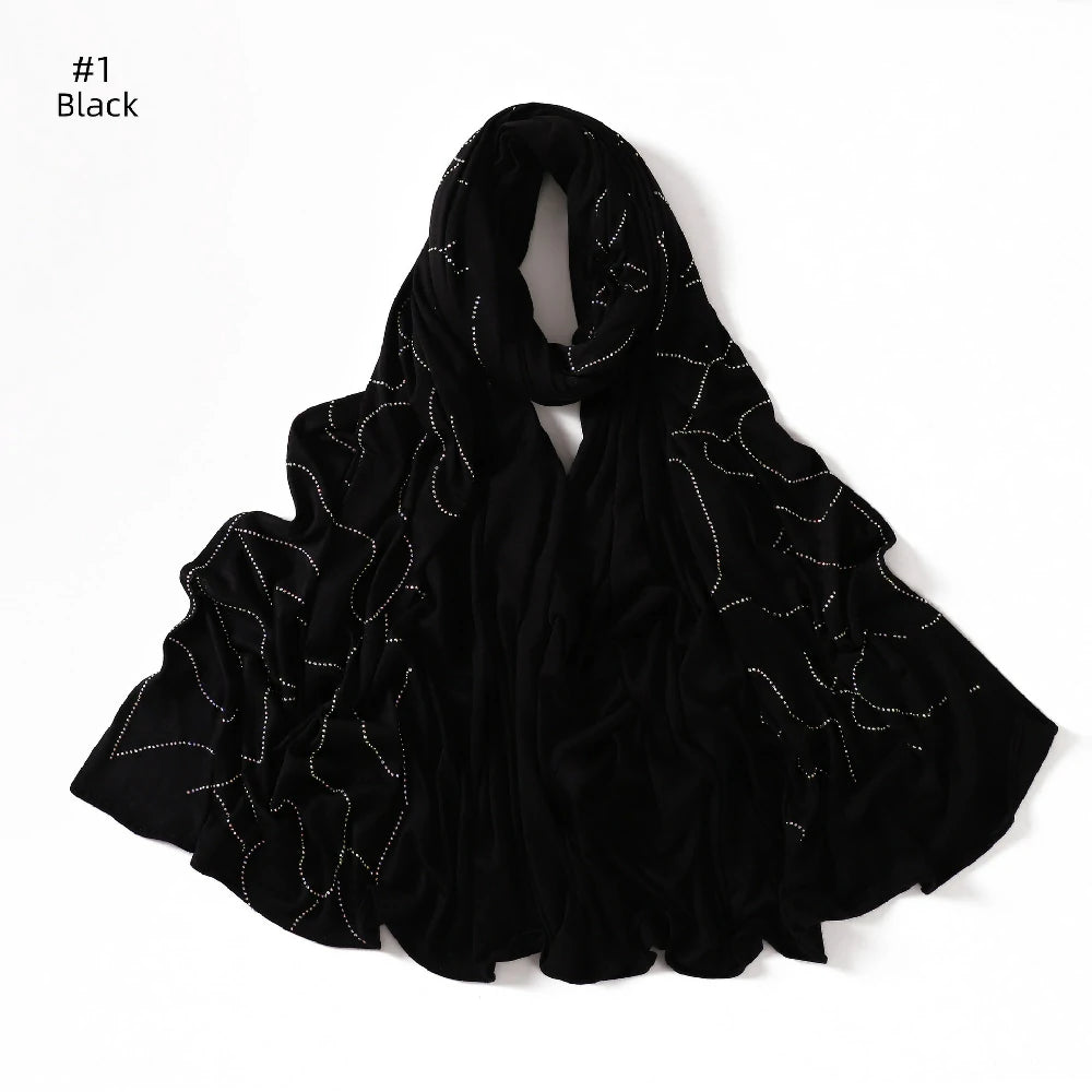 black Rhinestone Scarf