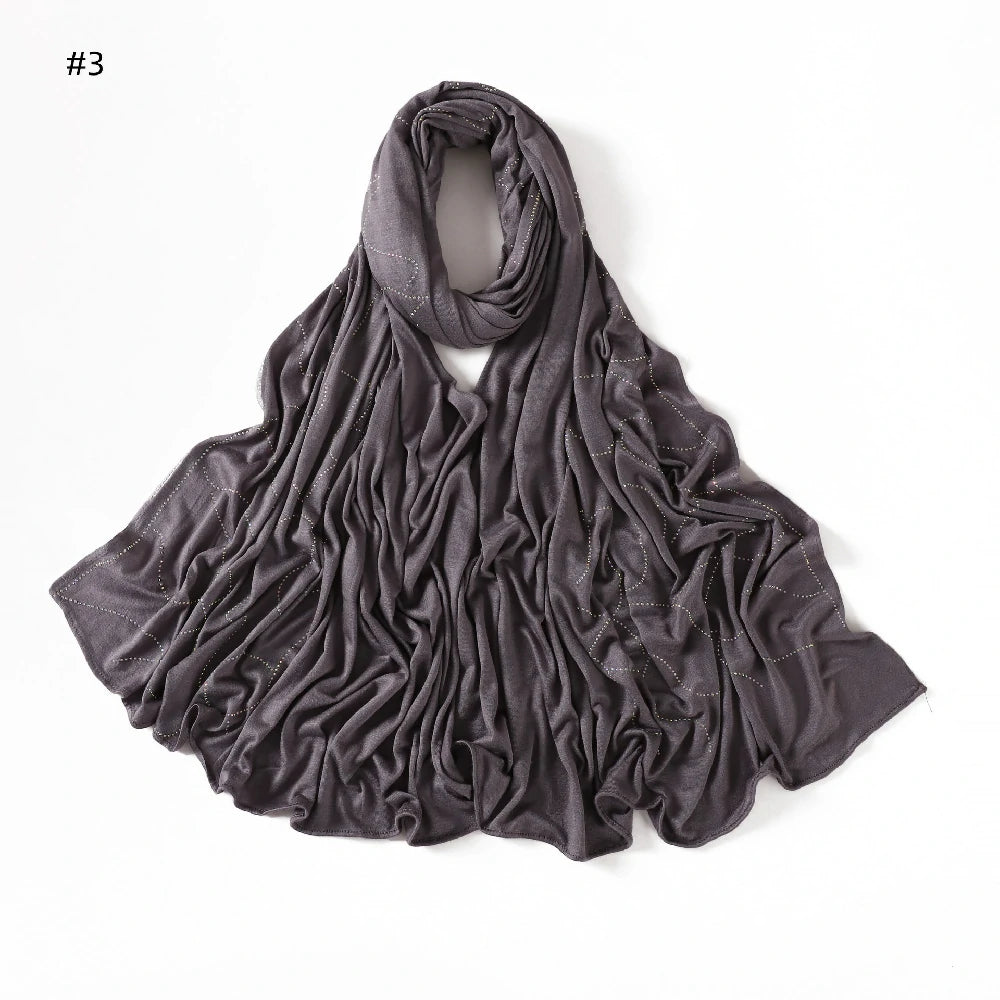 gray Rhinestone Scarf