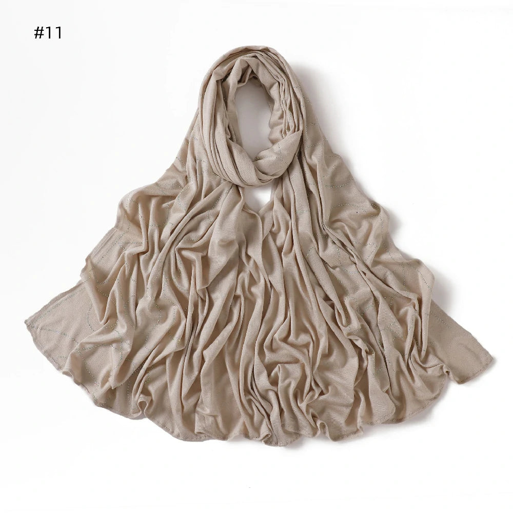 cream Rhinestone Scarf