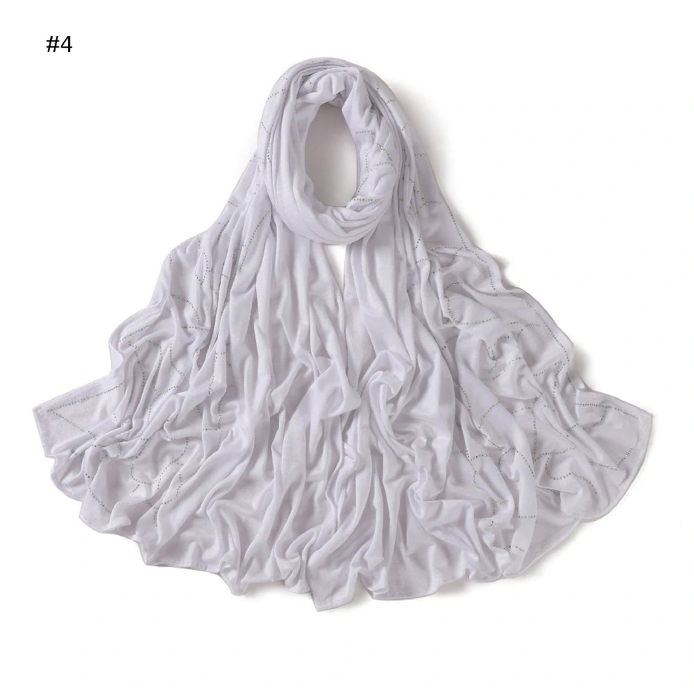 white Rhinestone Scarf