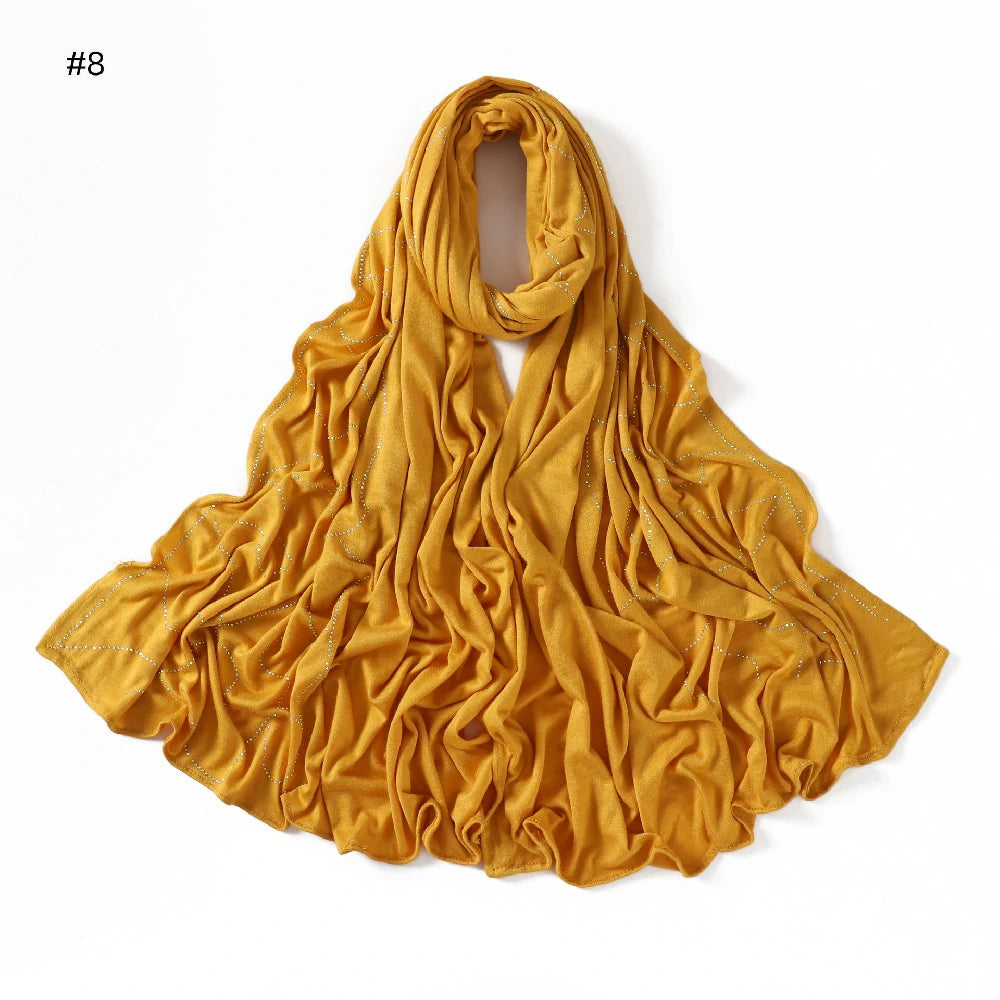 yellow Rhinestone Scarf
