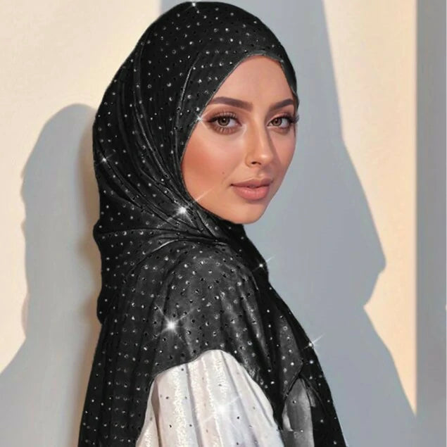 black Sequined Hijab Scarf