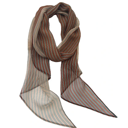 Wholesale Soft Breathable Striped Skinny Scarf Summer Lightweight Neckwear