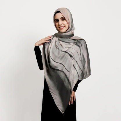 Wholesale Stylish Modal Soft Pastel Marble Print Hijab Fluid Ink Abstract Scarf