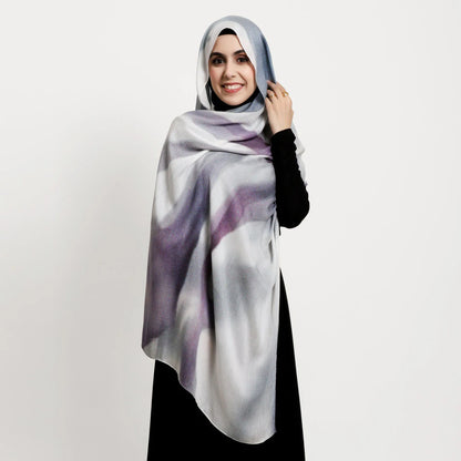 Wholesale Stylish Modal Soft Pastel Marble Print Hijab Fluid Ink Abstract Scarf