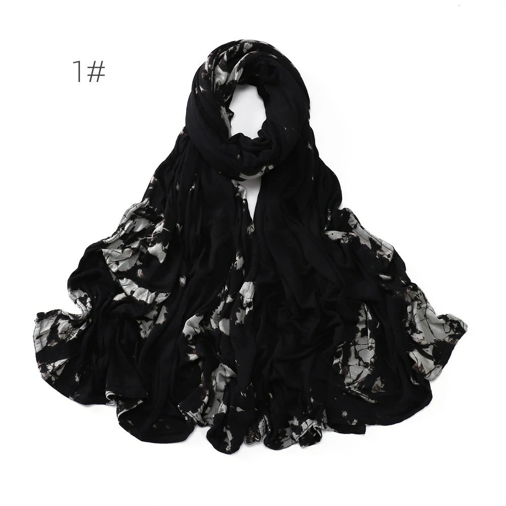 Wholesale Tie Dye Jersey Hijab Rainbow Stretchy Modal Scarf