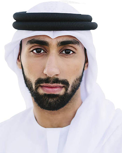 Pure white headscarf and black hair tie