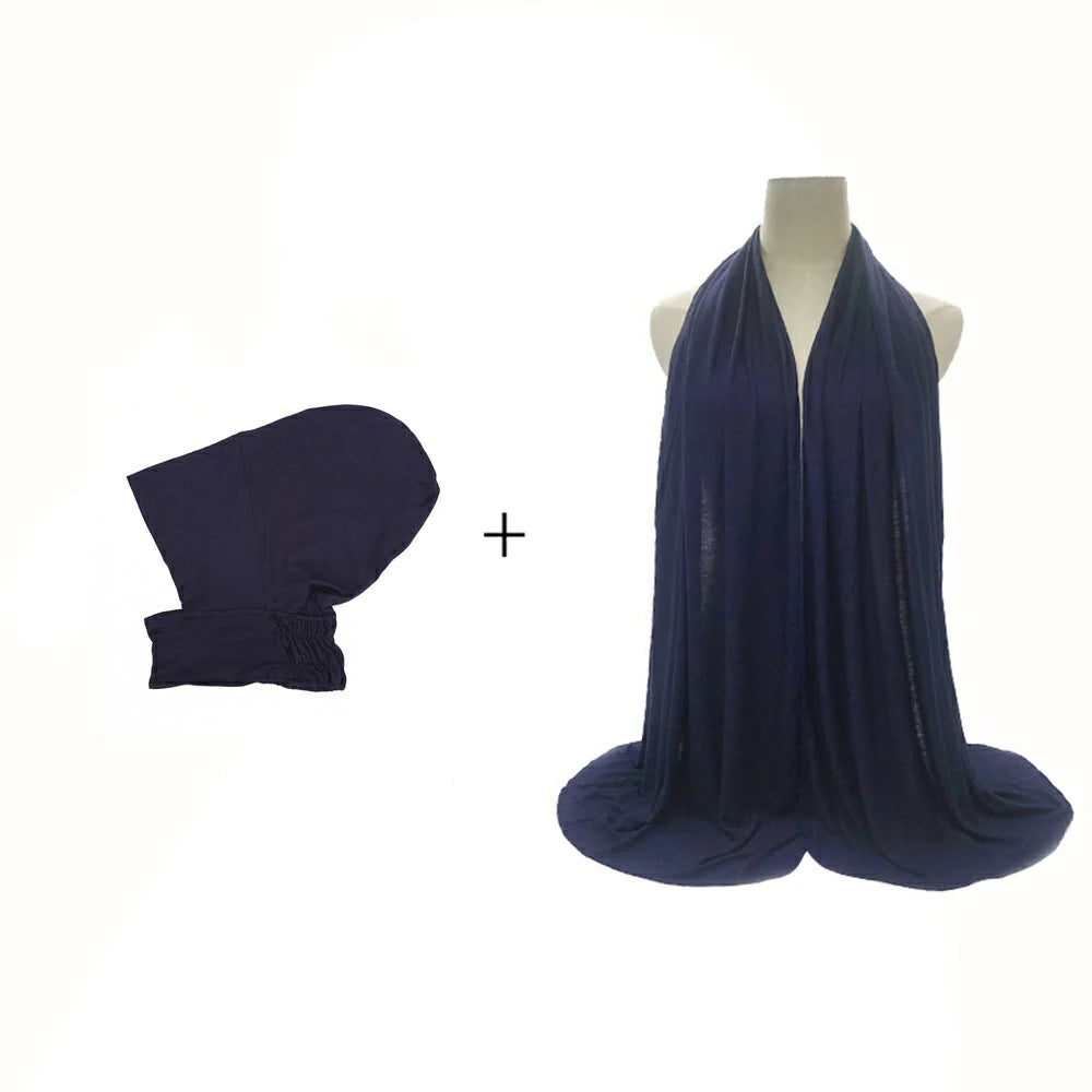 Wholesale Two Piece Jersey Hijab Cloud Dancer Modal Ninja Underscarf