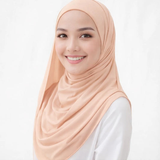 Wholesale Two Piece Jersey Hijab Cloud Dancer Modal Ninja Underscarf