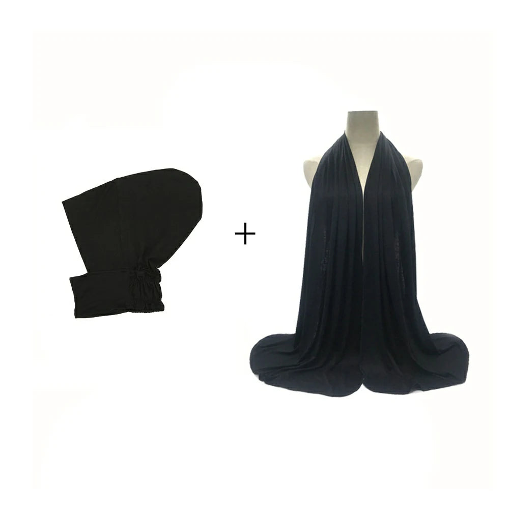 Wholesale Two Piece Jersey Hijab Cloud Dancer Modal Ninja Underscarf