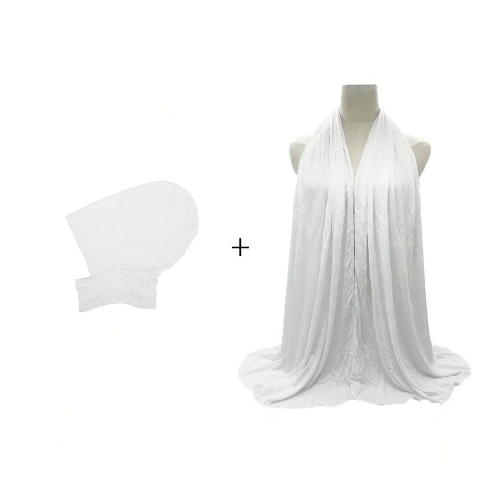 Wholesale Two Piece Jersey Hijab Cloud Dancer Modal Ninja Underscarf