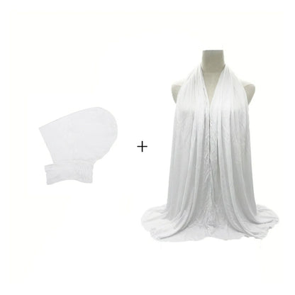 Wholesale Two Piece Jersey Hijab Cloud Dancer Modal Ninja Underscarf