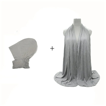 Wholesale Two Piece Jersey Hijab Cloud Dancer Modal Ninja Underscarf