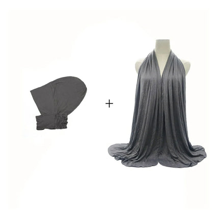 Wholesale Two Piece Jersey Hijab Cloud Dancer Modal Ninja Underscarf