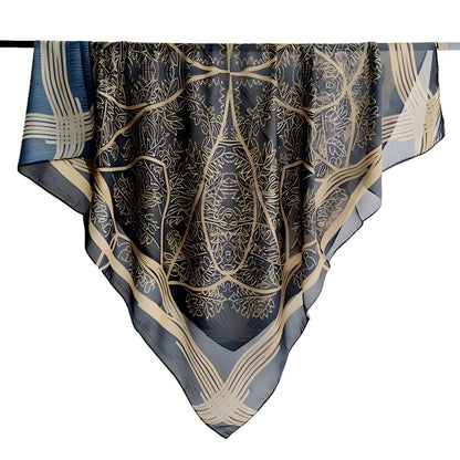 Wholesale Vintage Bohemian Geometric Print Large Square Scarf Frayed Edge Shawl