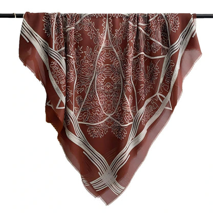 Wholesale Vintage Bohemian Geometric Print Large Square Scarf Frayed Edge Shawl
