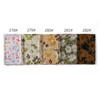 Wholesale Watercolor Floral Chiffon Hijab Lightweight Women's Spring Scarf