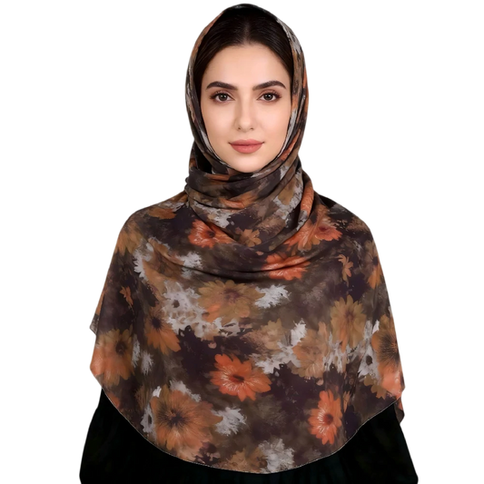 Wholesale Watercolor Floral Hijab Headscarf Lightweight Modest Scarf
