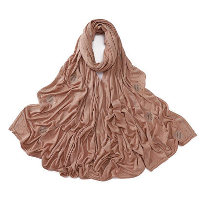 Wholesale Wholesale Jersey Hijab Rhinestone Embellished Muslim Scarf