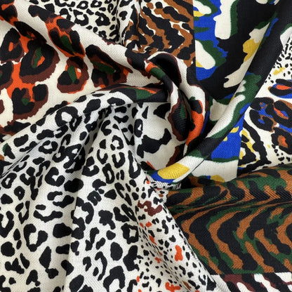 Wholesale Women's Fashion Splicing Digital Print Silk Scarf Supplier