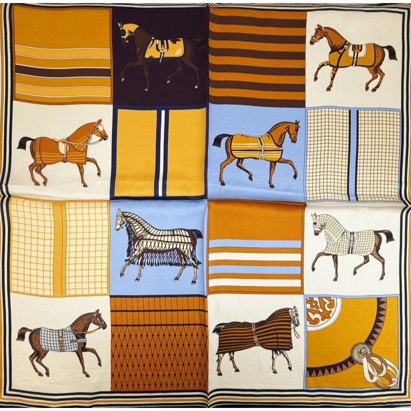 Wholesale Women's Fashion Splicing Digital Print Silk Scarf Supplier