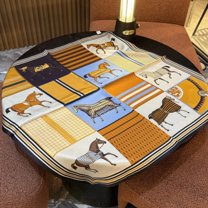 Wholesale Women's Fashion Splicing Digital Print Silk Scarf Supplier