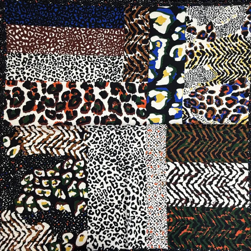 Wholesale Women's Fashion Splicing Digital Print Silk Scarf Supplier