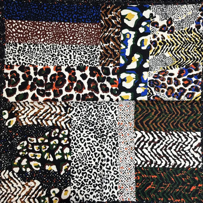 Wholesale Women's Fashion Splicing Digital Print Silk Scarf Supplier