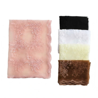Wholesale Women's Floral Embroidered Sheer Organza Scarf