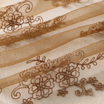 Wholesale Women's Floral Embroidered Sheer Organza Scarf