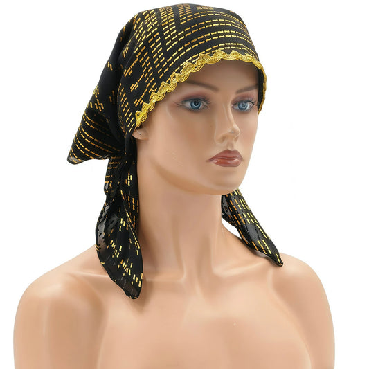 Black and gold Hot Stamping Headscarf
