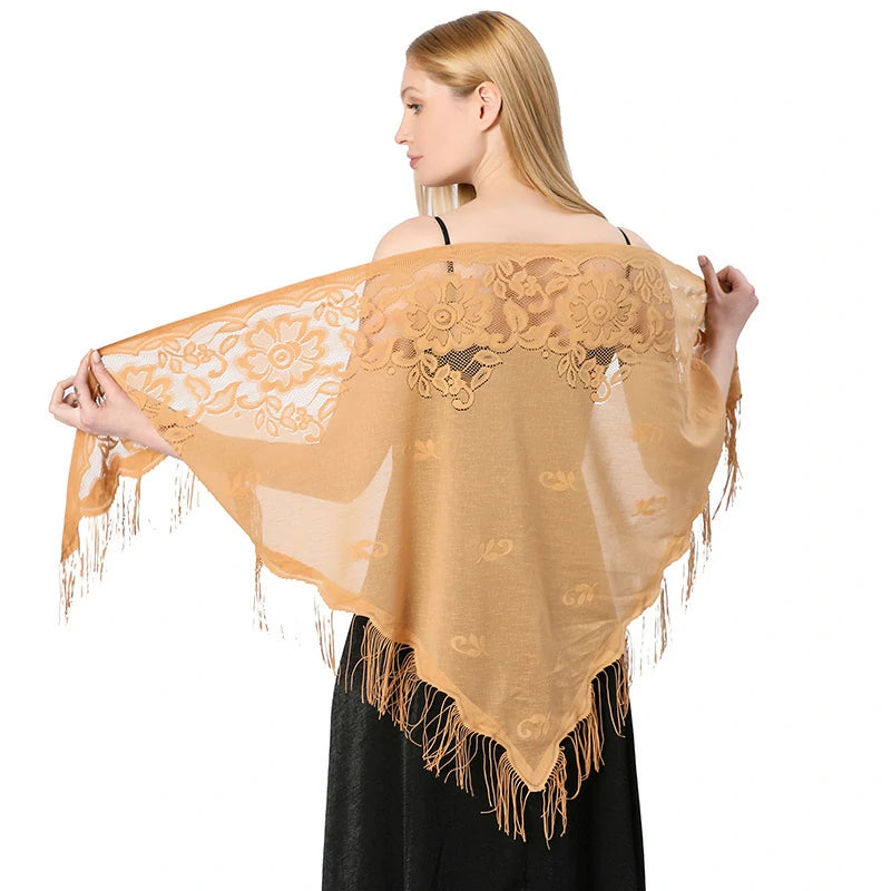 Yellow lace shawl