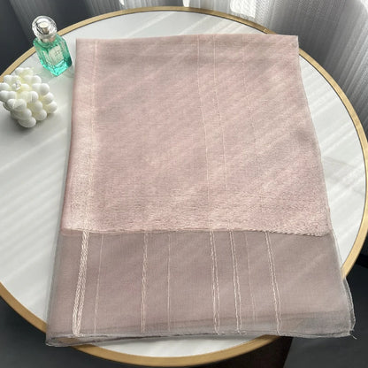 Wholesale Women's Lightweight Lurex Silk Scarf Metallic Stripes Blend Lurex Hijab