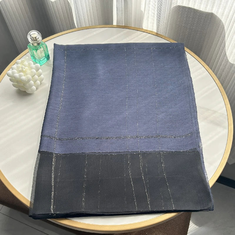 Wholesale Women's Lightweight Lurex Silk Scarf Metallic Stripes Blend Lurex Hijab