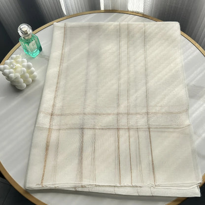 Wholesale Women's Lightweight Lurex Silk Scarf Metallic Stripes Blend Lurex Hijab