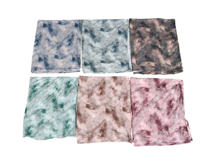 Wholesale Women's Lightweight Tie Dye Marble Scarf Shawl Wrap Pastel Colors