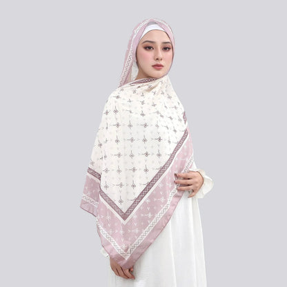 Wholesale Women's Mauve Bow Print Chiffon Square Hijab Scarf