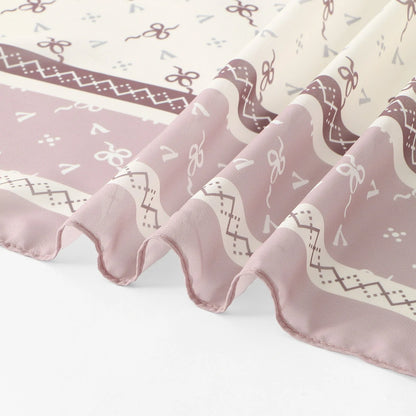 Wholesale Women's Mauve Bow Print Chiffon Square Hijab Scarf