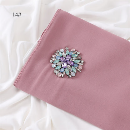 Wholesale Women's Rhinestone Modest Fashion Chiffon Cloud Dancer Hijab Scarf