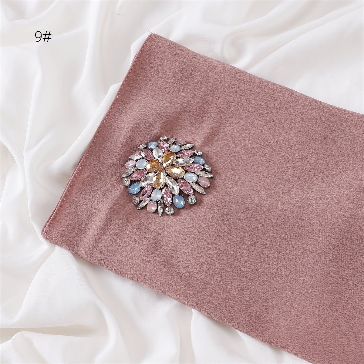 Wholesale Women's Rhinestone Modest Fashion Chiffon Cloud Dancer Hijab Scarf