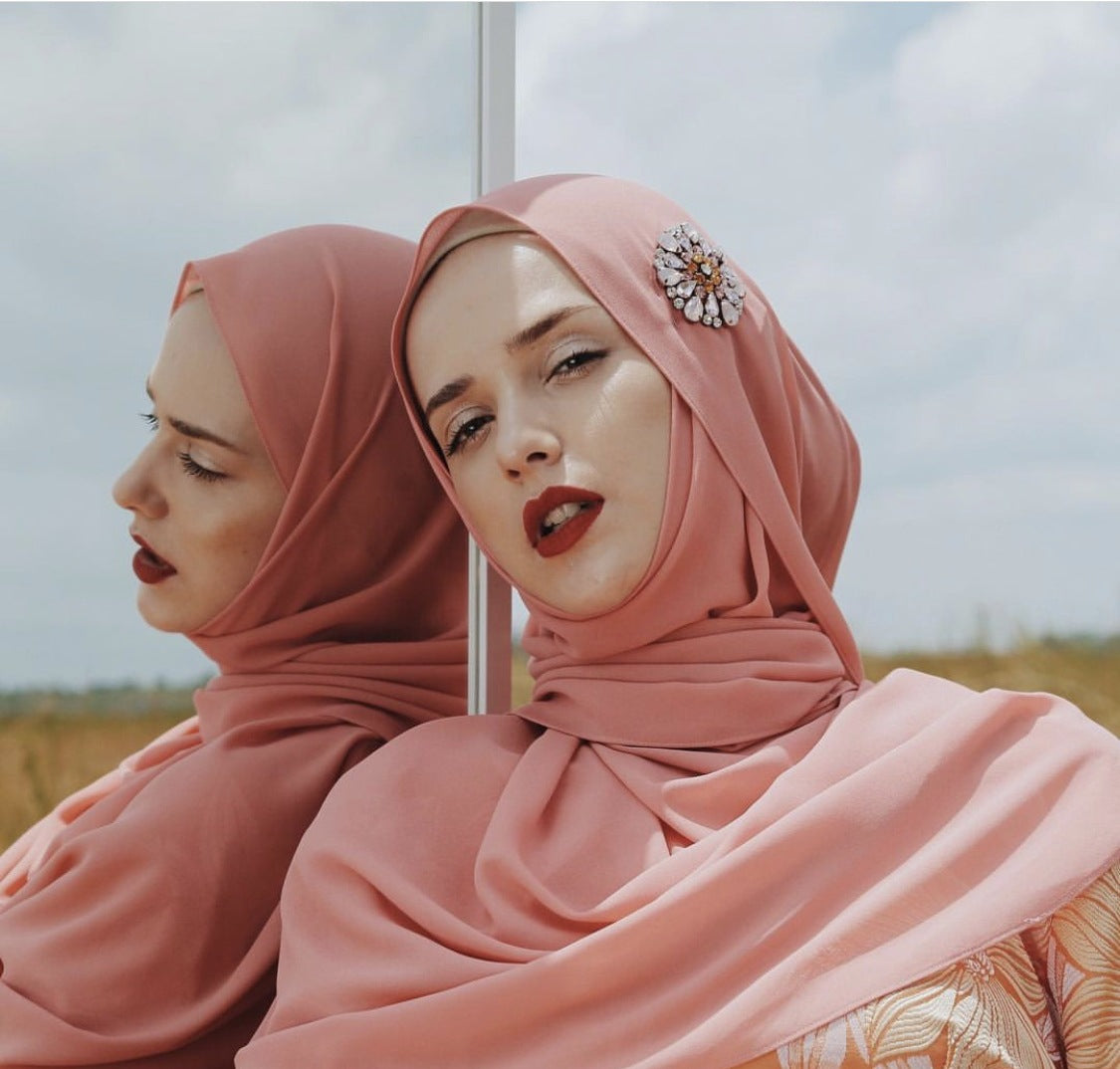 Wholesale Women's Rhinestone Modest Fashion Chiffon Cloud Dancer Hijab Scarf