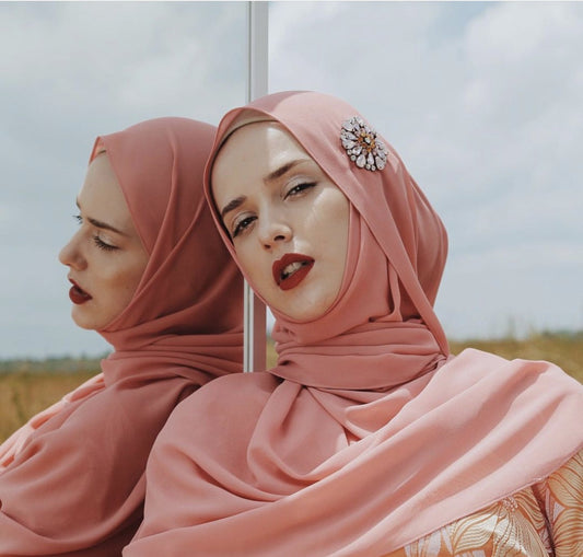 Wholesale Women's Rhinestone Modest Fashion Chiffon Cloud Dancer Hijab Scarf