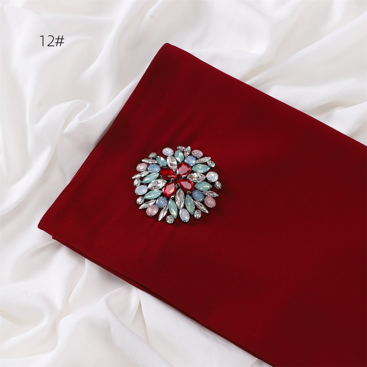 Wholesale Women's Rhinestone Modest Fashion Chiffon Cloud Dancer Hijab Scarf