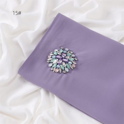 Wholesale Women's Rhinestone Modest Fashion Chiffon Cloud Dancer Hijab Scarf