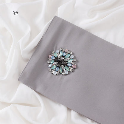 Wholesale Women's Rhinestone Modest Fashion Chiffon Cloud Dancer Hijab Scarf