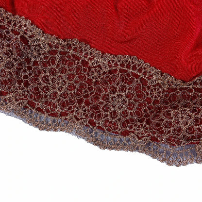 Wholesale Women's Stretchy Lace Trim Turban Hat with Gold Metallic Floral Lace