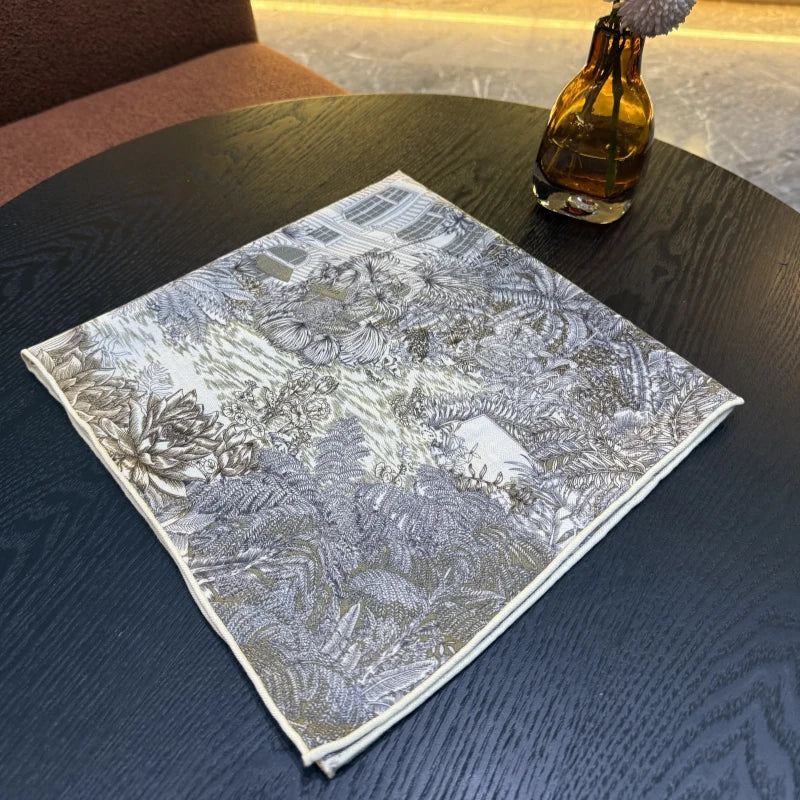 Wholesale Women's Tropical Jungle Silk Digital Printing Scarf Flora Design